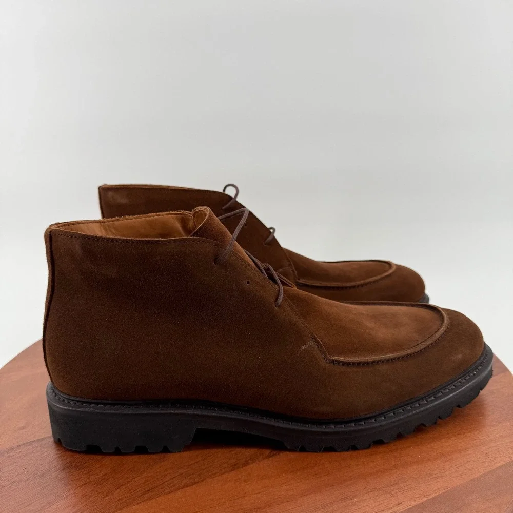 Allen Edmonds Grady Snuff Brown Suede Chukka Boots Mens 12 D Lug Sole 9491 USA